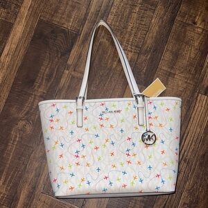 Michael Kors White Jet Set Tote Bag